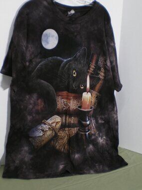 The Mountain, "Witching Hour" Black Cat Tee Shirt, Unisex XL